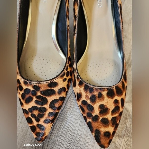 Kenneth Cole Morgan Animal Print Calf Hair Pointed Toe Pump size 8.5 - Picture 5 of 10